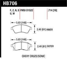 Load image into Gallery viewer, Hawk 11-12 Chevy Cruze Eco/LS/1LT/2LT/LTZ / 12 Sonic LS/LT/LTZ HP Plus Front Street Brake Pads - HB706N.714