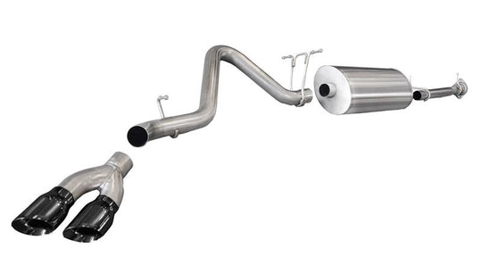 Corsa 11-13 GMC Sierra 6.0L V8 3in Cat-Back Single Side w Twin 4in Black Pro-Series Tips - 14792BLK