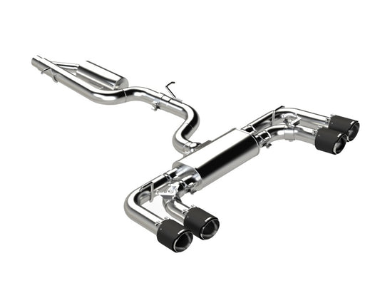 MBRP 2022 Volkswagen Golf R MK8 T304 Stainless Steel 3in Cat-Back, Quad Rear Exit- Carbon Fiber Tip - S46133CF