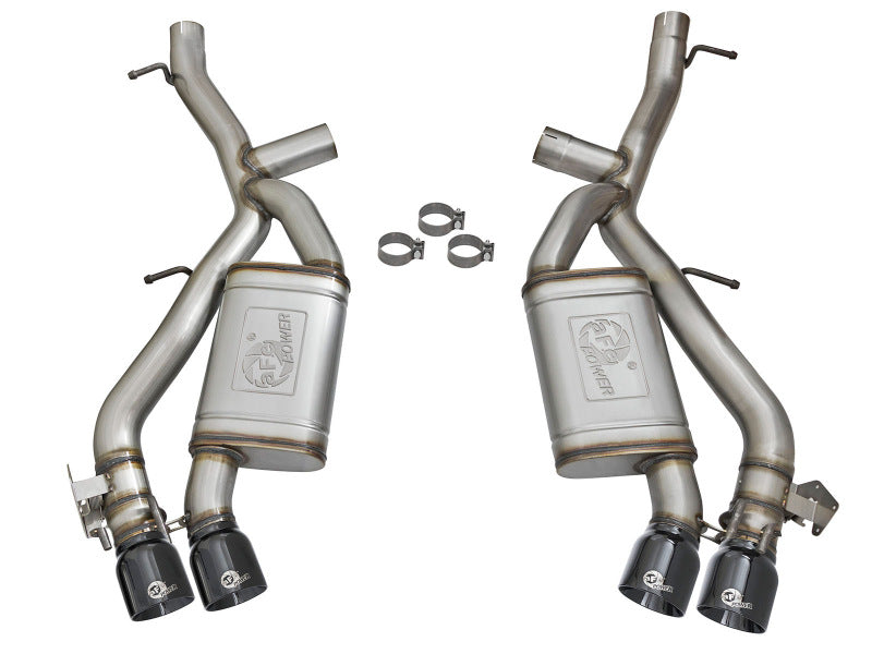 aFe MACHForce XP 3in 304 SS Axle-Back Exhaust Dual Exhaust (NPP) w/ Black Tips 16-17 Camaro SS V8 - 49-34068-B
