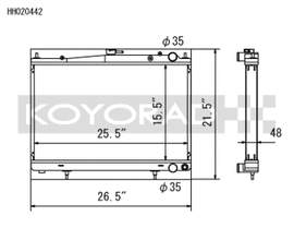 Koyo 94-98 Nissan Skyline GT-R/GT-S 2.6L Turbo Radiator - HH020442