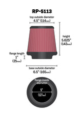 Load image into Gallery viewer, K&amp;N Cone Filter 5in ID 6.5in base 4.5in top 5.625in height carbon fiber look - RP-5113