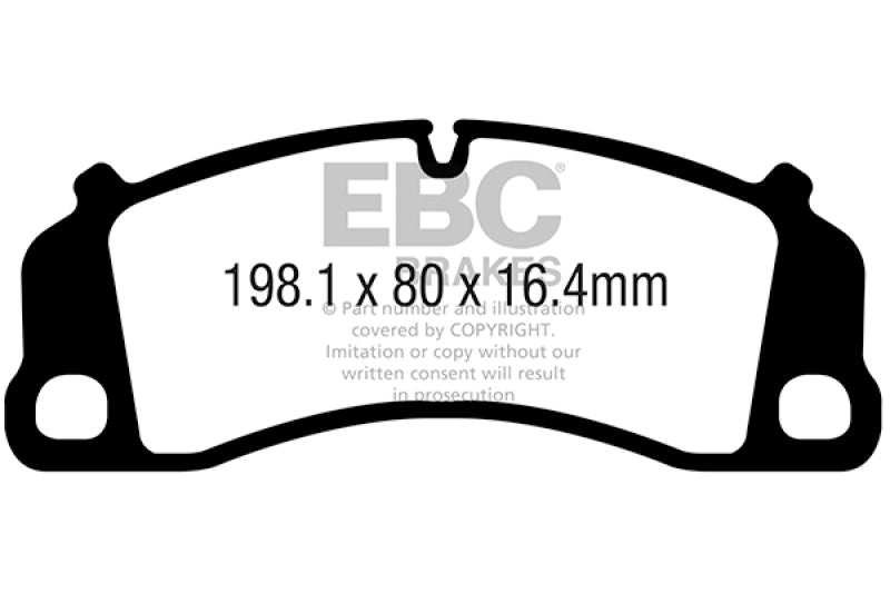 EBC 13-15 Porsche 911 (991) (Cast Iron Rotor only) 3.8 GT3 Yellowstuff Front Brake Pads - DP42206R