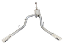 Load image into Gallery viewer, aFe MACHForce XP Exhaust 3in SS Dual Side Ext CB w/ Polished Tips 2015 Ford F150 5.0L V8 CC/SB EC/LB - 49-43074-P