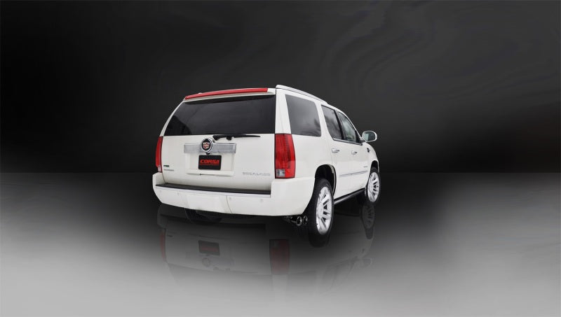 Corsa 2011-2014 Cadillac Escalade 6.2L V8 3in Cat-Back Single Side w Twin 4in Black Pro-Series Tips - 14878BLK