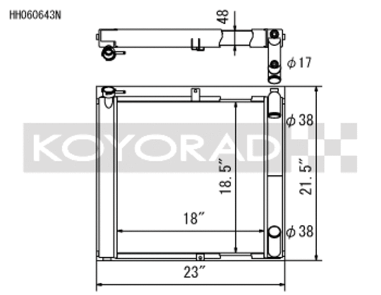Koyo 89-92 Mazda RX-7 1.3L FC NA/Turbo (MT) N-FLO Technology Radiator  *OE Shroud Requires Trimming* - HH060643N