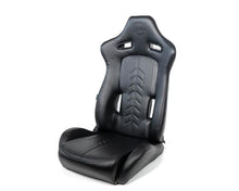 Load image into Gallery viewer, NRG Reclinable Sport Seats (Pair) The Arrow Black Vinyl w/ Pressed NRG logo w/ Black Stitch - RSC-810BK L/R