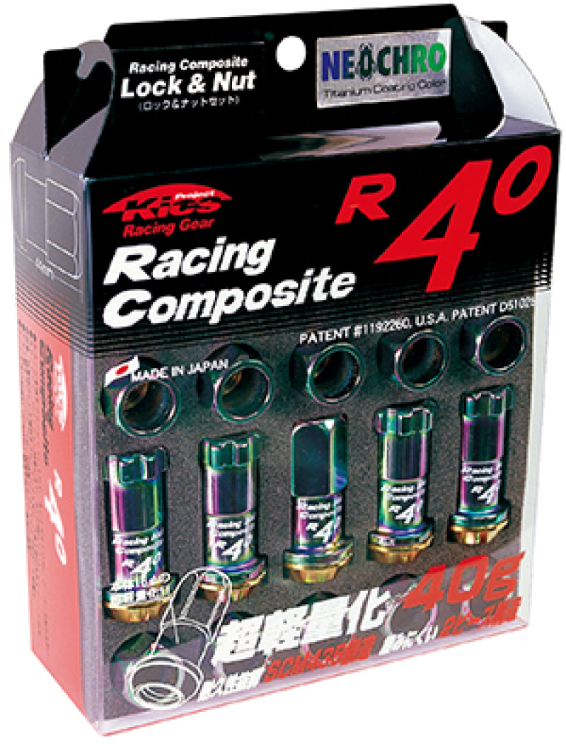 Project Kics 12x1.25 R40 Lug Nuts - Neo Chrome (16+4 Locks) - KRC13N