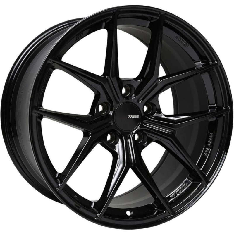 Enkei TSR-X 18x8 45mm Offset 5x100 BP 72.6mm Bore Gloss Black Wheel - 529-880-8045BK