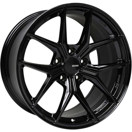 Enkei TSR-X 18x8 45mm Offset 5x100 BP 72.6mm Bore Gloss Black Wheel - 529-880-8045BK