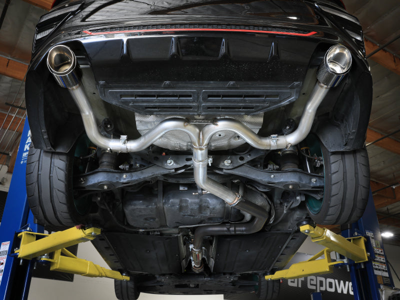 aFe Takeda 20-21 Kia Forte GT 1.6L (t) 3in to 2.5in SS Axle-Back Exhaust System w/ Carbon Fiber Tips - 49-37037-C
