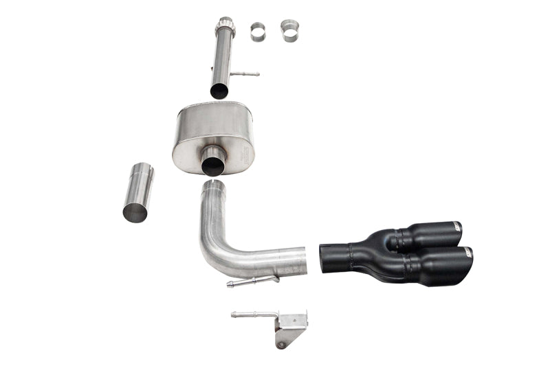 Corsa 14-16 Chevrolet Silverado 3.0in Catback Front Axle Exit Exhaust w/ Twin 4.0in Black Tips - 21310BPC
