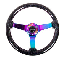 Load image into Gallery viewer, NRG Reinforced Steering Wheel (350mm / 3in Deep) Minty Fresh Wood Grain w/Black 3-Spoke Center - RST-036MF-BK