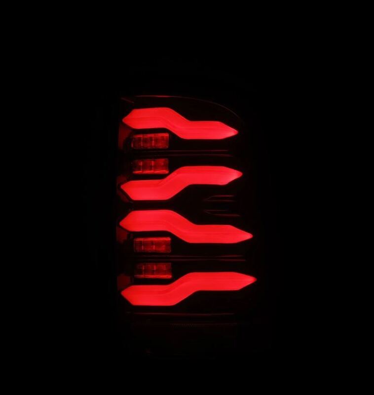 AlphaRex 09-18 Dodge RAM LUXX-Series LED Taillights Black Red w/Actv Light & SS - 640002