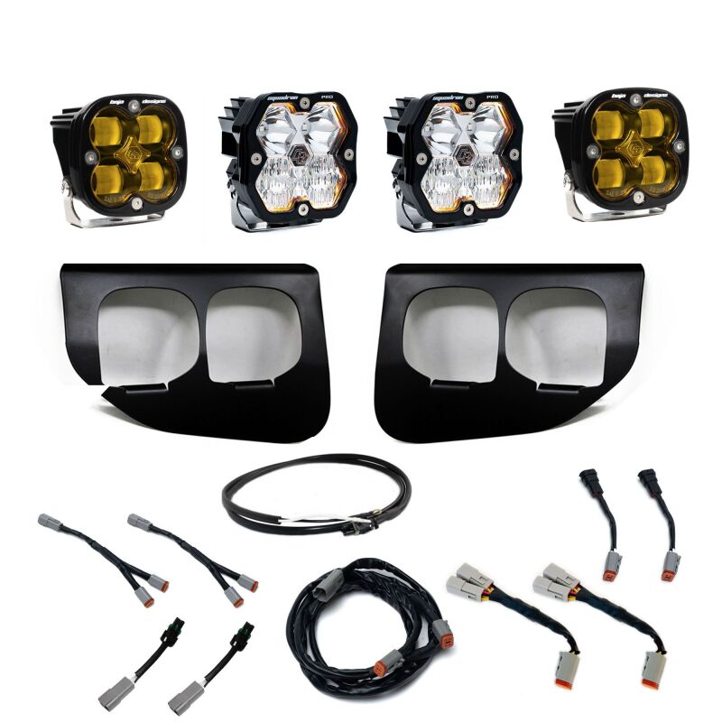 Baja Designs 20-22 Ford SD Squadron Pro/SAE 2.0 Fog Pocket Kit Upfitter (SAE Fog) - Baja Amber - 440040UP