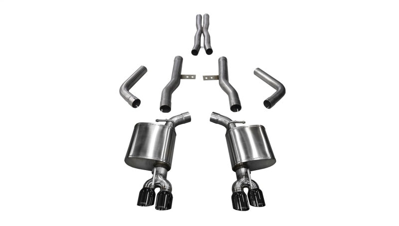 Corsa 2017-2023 Dodge Challenger 5.7L V8 Xtreme Cat-Back Dual Rear Exit w/3.5in Black Tips - 21006BLK
