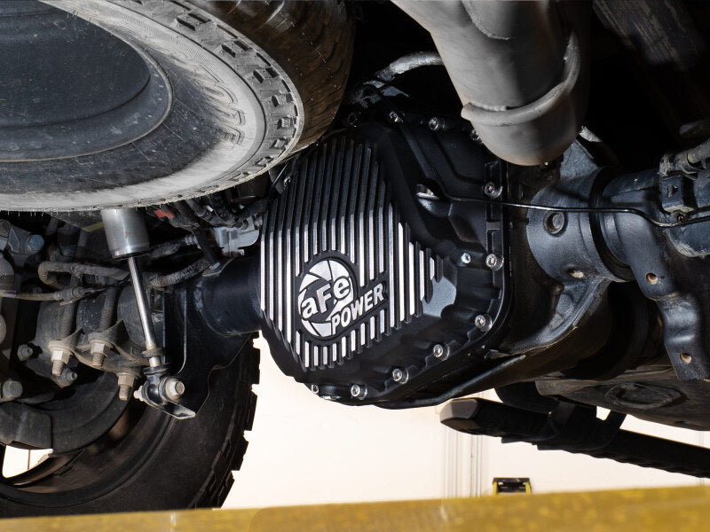 aFe POWER Pro Series Rear Diff Cover Black w/ Machined Fins Ford F-250/350 23-26 (Sterling 11.6) - 46-71490B