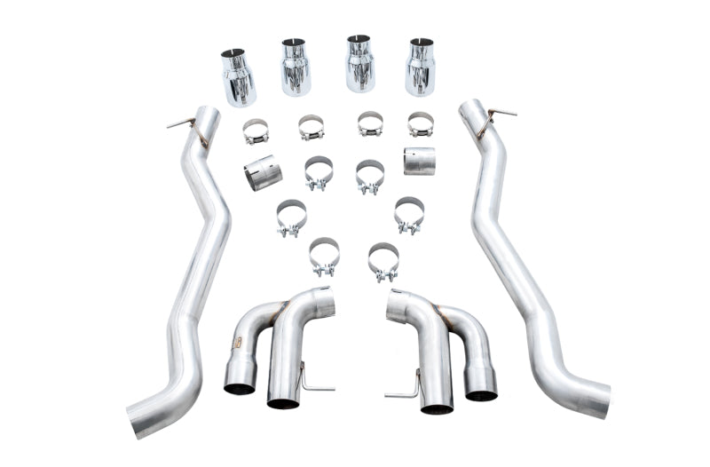 AWE Tuning 18-19 BMW M5 (F90) 4.4T AWD Axle-Back Exhaust - Track Edition (Chrome Silver Tips) - 3020-42069