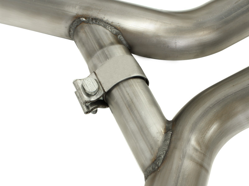 aFe MACHForce XP Exhaust 2.5in Stainless Steel CB/10-13 Chevy Camaro V6-3.6L (td) (gloss blk tip) - 49-44042-B
