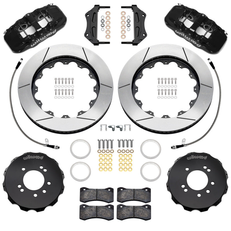 Wilwood 89-98 Nissan 240SX/89-94 Skyline/90-96 300ZX Aerolite 6R Fr BBK w/ 14in SLT Rotors - Black - 140-18251