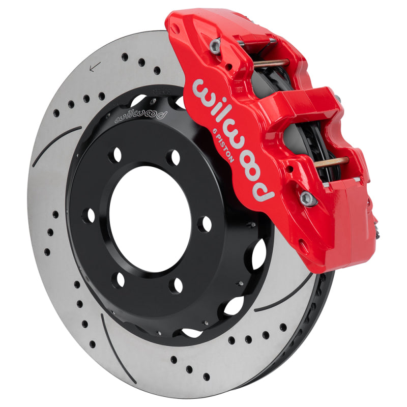 Wilwood 71-91 Chevy Blazer Aero6 Front Brake Kit w/ 14.00in Drilled & Slotted Rotor - Red - 140-18156-DR