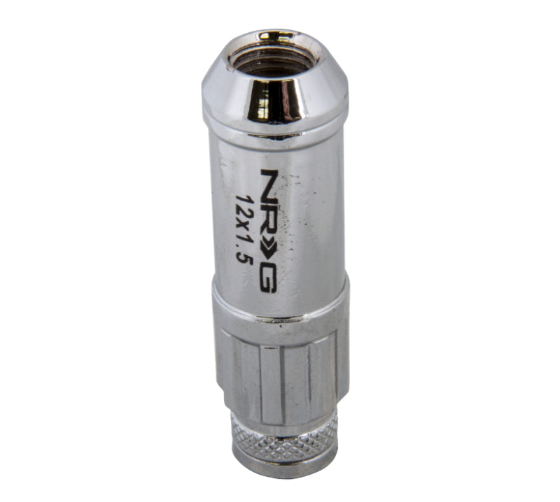 NRG 700 Series M12 X 1.5 Steel Lug Nut w/Dust Cap Cover Set 21 Pc w/Locks & Lock Socket - Silver - LN-LS700SL-21