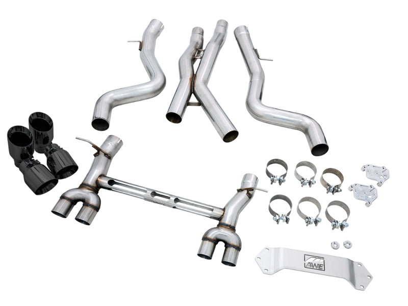 AWE Tuning BMW F8X M3/M4 Track Edition Cat-Back Exhaust - Diamond Black Tips - 3020-43087