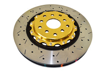 Load image into Gallery viewer, DBA 04-07 STi/2017 BRZ w/Perf. Pkg. 10 Hole Front Drilled/Slotted 5000 Series 2 Pc Rotor w/Gold Hat - DBA5654GLDXS-10