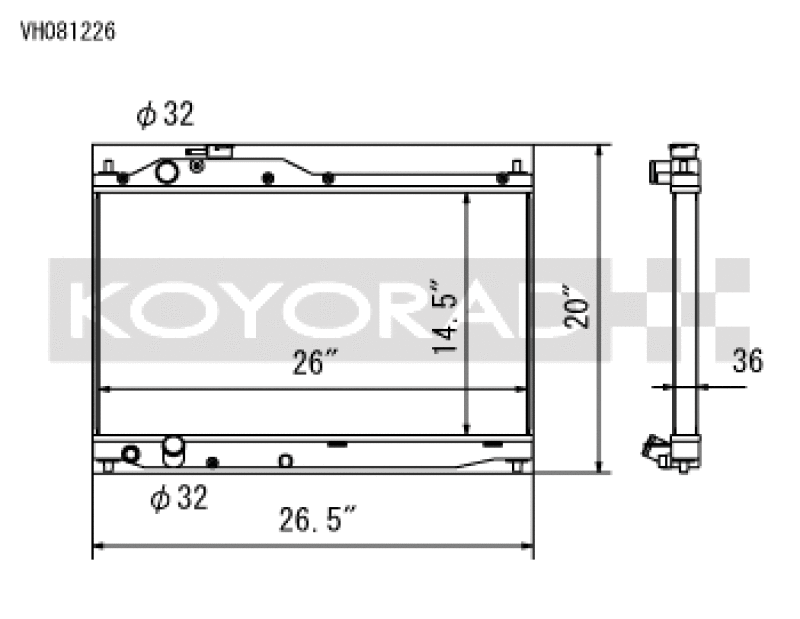 Koyo 00-09 Honda S2000 2.0/2.2L (MT) Radiator - VH081226