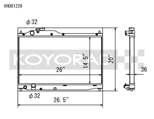 Koyo 00-09 Honda S2000 2.0/2.2L (MT) Radiator - VH081226