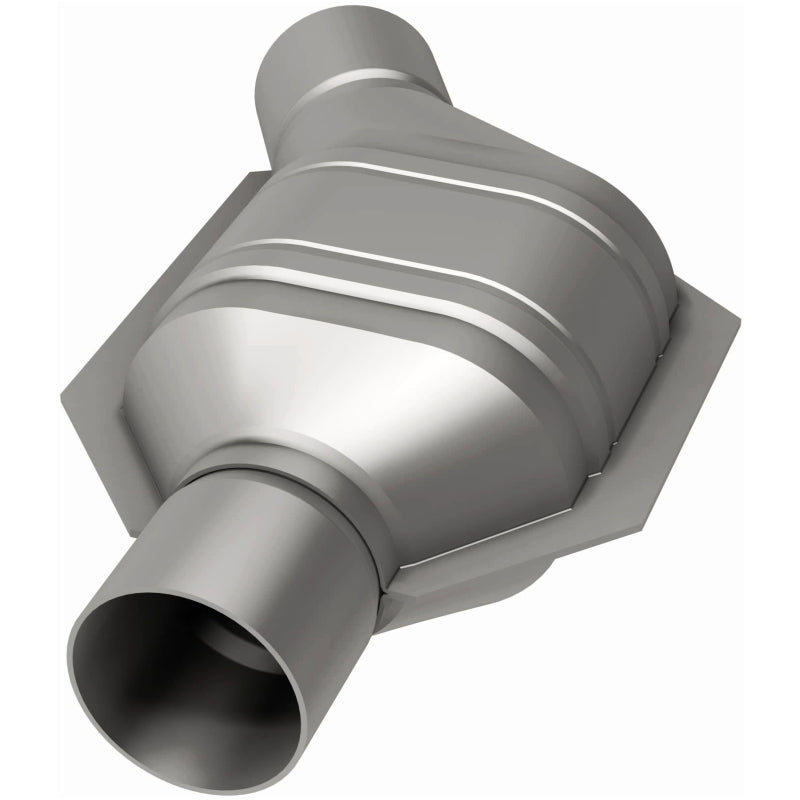 MagnaFlow Universal Catalytic Converter 2in Inlet/Outlet Angled Offset/Center Oval (California) - 444074