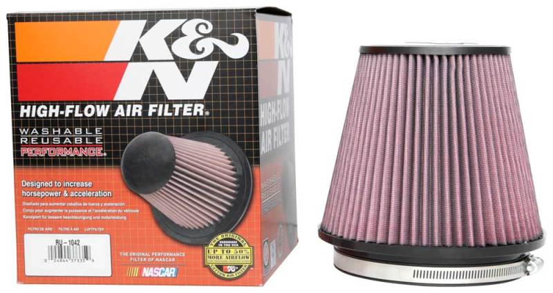 K&N Universal Clamp-On Air Filter 6in FLG / 7-1/2in B / 5in T / 6-1/2in H - RU-1042XD