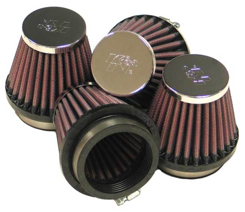 K&N Universal Chrome Filter 2.125 in Flange ID / 3in Base OD / 2in Top OD / 2.75in H (4 per box) - RC-2344