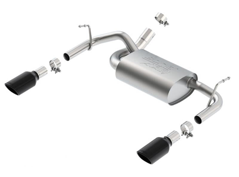Borla 12-14 Jeep Wrangler JK 2/4Dr Rr Section ATAK Single Square Rlld Angle-Cut Black Chrome Exhaust - 11860BC