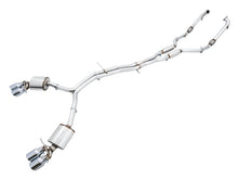 Load image into Gallery viewer, AWE Tuning Audi B9 S4 Touring Edition Exhaust - Non-Resonated (Silver 102mm Tips) - 3010-42056