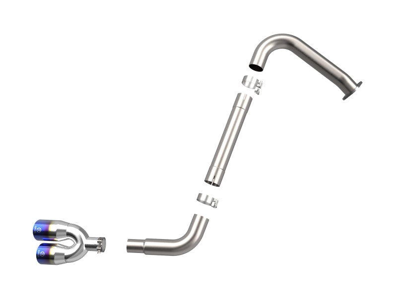 aFe Takeda Axle-Back Exhaust System Hyundai Elantra N Line 21-25 L4-1.6L- Blue Flame Tip - 49-37045-L