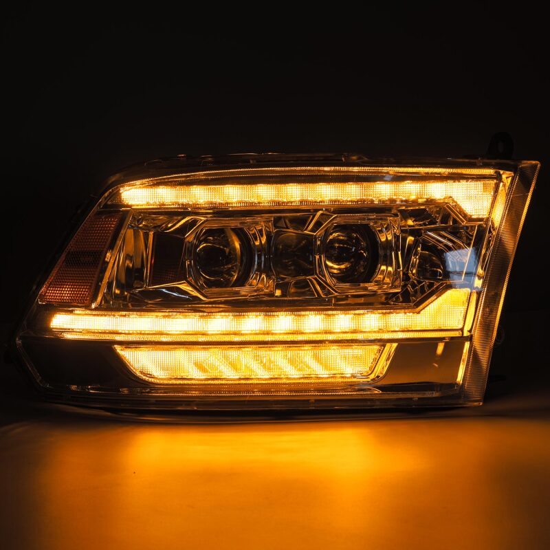 AlphaRex 09-18 Dodge Ram 2500 LUXX LED Proj Headlights Plank Style Chrm w/Activ Light/Seq Signal/DRL - 880559
