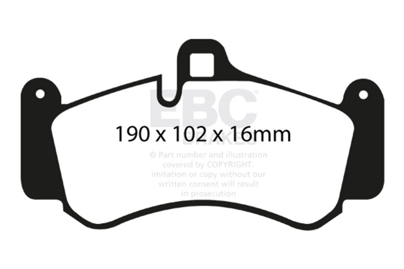 EBC 01-03 Porsche 911 (996) (Cast Iron Rotor only) 3.6 Twin Turbo GT2 Yellowstuff Front Brake Pads - DP41516R