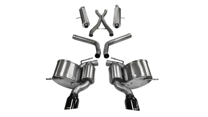 Corsa 2012-2013 Jeep Grand Cherokee 6.4L V8 Black Sport Cat-Back Exhaust - 14466BLK