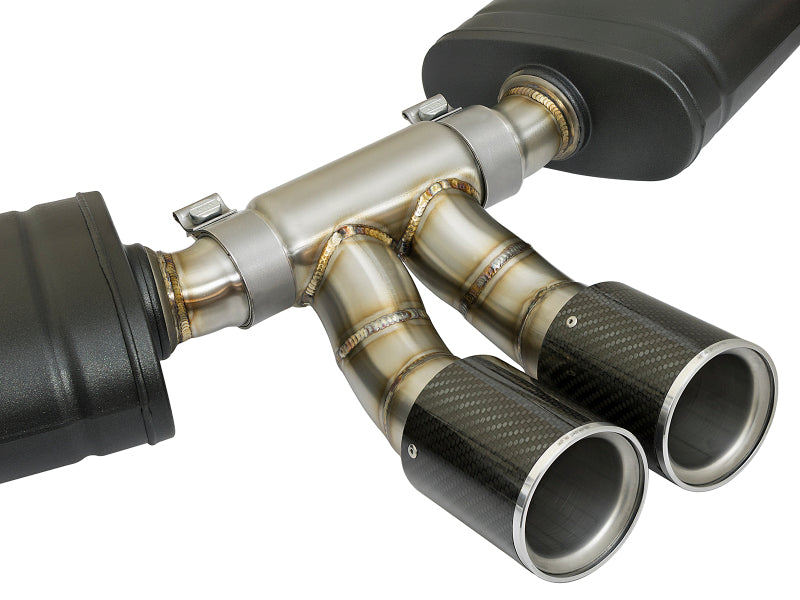 aFe MACHForce-Xp 2in 304 SS Cat-Back Exhaust w/Carbon Fiber Tips 13-16 Porsche Boxster 2.7L/3.4L - 49-36415-C