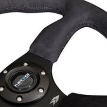 Load image into Gallery viewer, NRG Reinforced Steering Wheel (350mm / 2.5in. Deep)Blk Alcantara Comfort Grip w/4mm Matte Blk Spokes - RST-023MB-SA