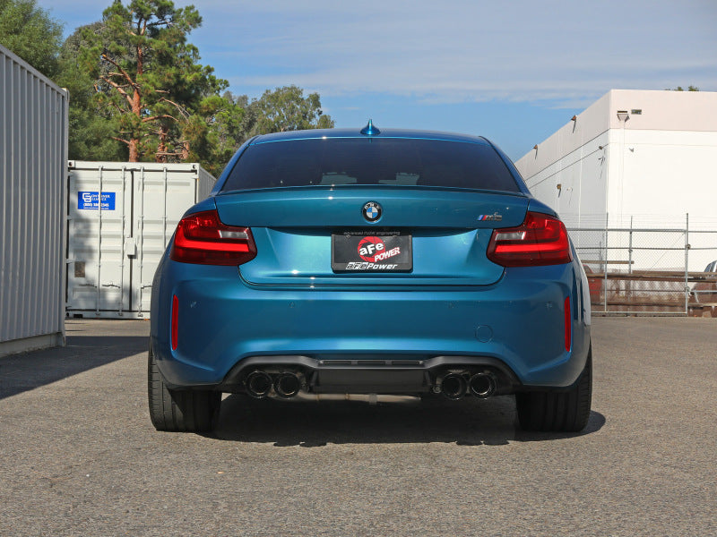 aFe 16-18 BMW M2 L6-3.0L MACH Force-Xp 3in to 2.5in 304 SS Cat-Back Exhaust System-Quad Black Tips - 49-36330-1B