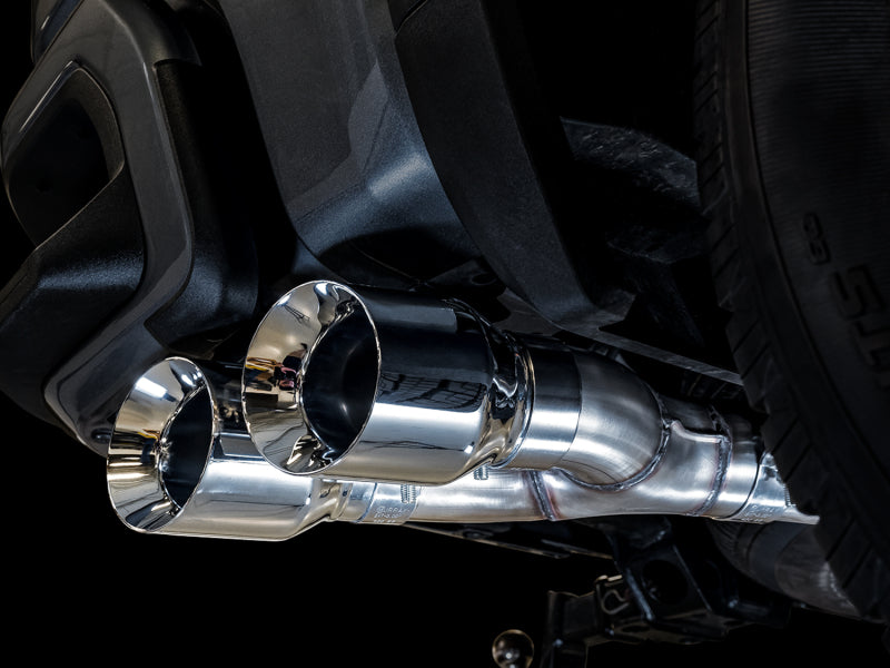 AWE Tuning 4th Gen GM 1500 5.3L 0FG Cat-Back Dual Side Exit (Flat Bumper) - Chrome Tips - 3015-22207