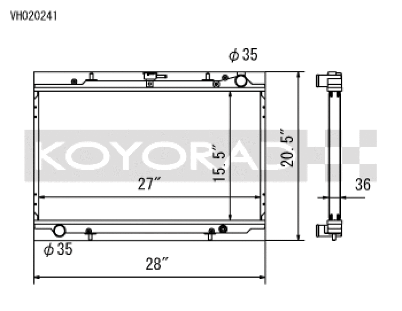 Koyo 90-96 Nissan 300ZX 3.0L Non Turbo MT Radiator - VH020241