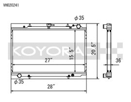 Koyo 90-96 Nissan 300ZX 3.0L Non Turbo MT Radiator - VH020241