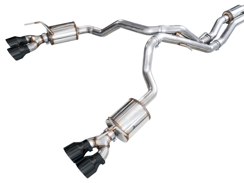 AWE Tuning 2021+ Cadillac Escalade 6.2L 0FG Dual Exit Exhaust System w/ 5in Diamond Blk Tips - 3015-43321