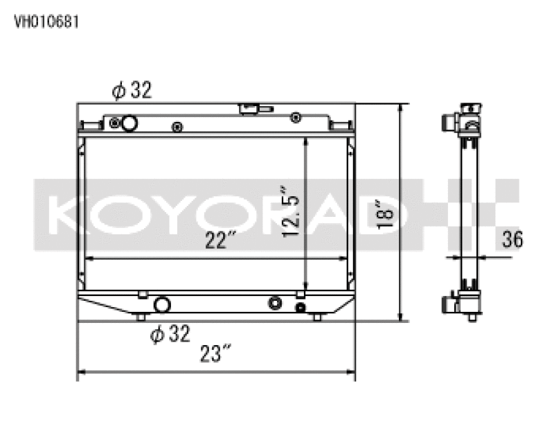 Koyo 84-87 Toyota Corolla RWD w/ 3SGE BEAMS 2.0L Engine Swap Manual Radiator - VH010681