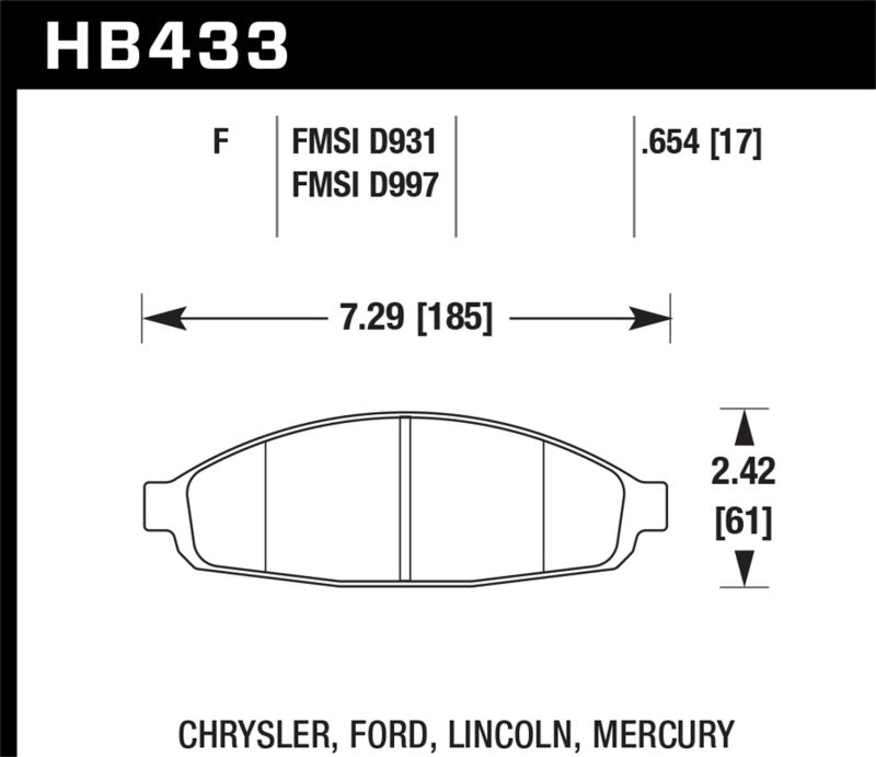 Hawk HPS Street Brake Pads - HB433F.654