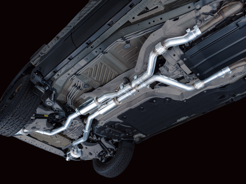 AWE Tuning 2021+ Ford Explorer Tremor 3.0TT 0FG Dual Rear Exit Exhaust w/ Bash Guard - 3015-28625