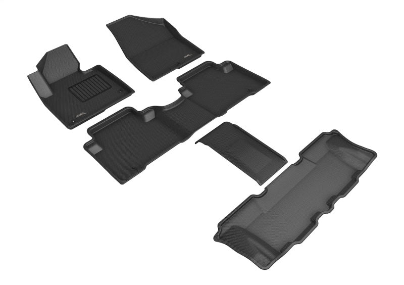 3D MAXpider 13-19 Hyundai Santa Fe 6 & 7 Seat / Hyundai Santa Fe XL Kagu Black Full Set - L1HY02801509